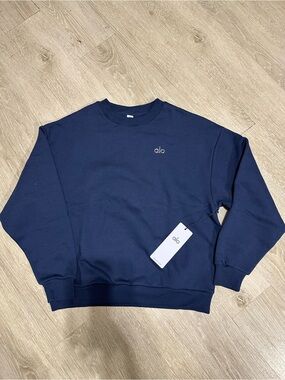 ALO Yoga Unisex Navy Crewneck Sweatshirt